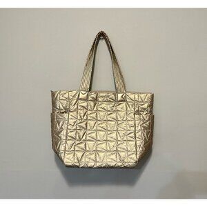Michael Kors Winnie Quilted Nylon Pale Gold Large Tote